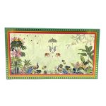 Elegant Chinese Tea Chest with Mirror Lid – Floral Lacquered Wood Box with Satin-Lined Compartments|COLOUR-BLUE PEACOCK| Brand Name : SUGARCRAFT BOX CO