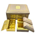Opulent Gold Box Set with Drawers and Intricate Palace Motif – Multipurpose Luxury Storage Solution |COLOUR-GOLD| Brand Name : SUGACRAFT BOX CO