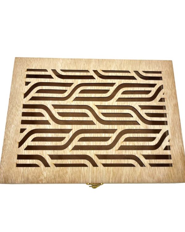 Wooden Storage Box for Storing Napkins,Chocolates,Dry-Fruits,etc..Medium Size Wooden Boxes |Light Brown Colour|Pack of 5| (Square Design Box)