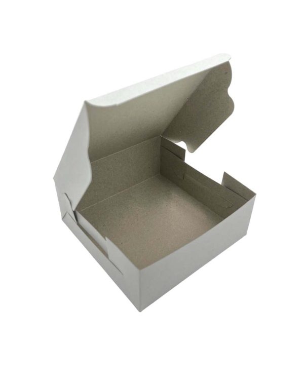 Freshness Keeper Bakery Box Stackable Tiffin Carrier Eco-Friendly Bakery Packaging Bundle Premium Pastry Box Collapsible Bakery Storage Box Assorted Bakery Packaging- SILVER Colour (Pack of 100 Boxes) (4X4X2 PLAIN)