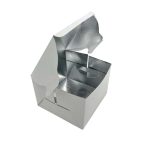 Freshness Keeper Bakery Box Stackable Tiffin Carrier Eco-Friendly Bakery Packaging Bundle Premium Pastry Box Collapsible Bakery Storage Box Assorted Bakery Packaging- SILVER Colour (Pack of 100 Boxes) (4X4X2 SILVER)