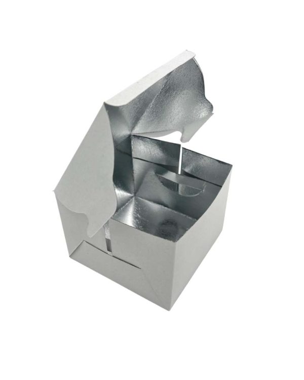 Freshness Keeper Bakery Box Stackable Tiffin Carrier Eco-Friendly Bakery Packaging Bundle Premium Pastry Box Collapsible Bakery Storage Box Assorted Bakery Packaging- SILVER Colour (Pack of 100 Boxes) (4X4X2 SILVER)