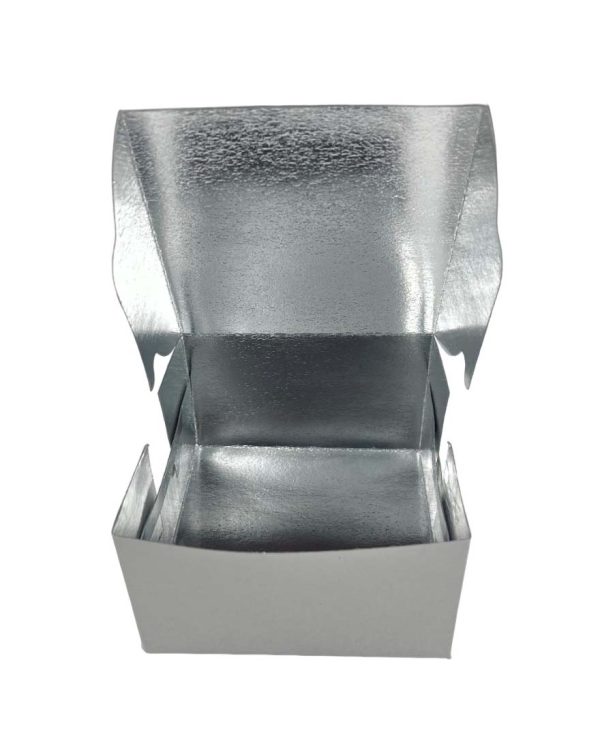 Freshness Keeper Bakery Box Stackable Tiffin Carrier Eco-Friendly Bakery Packaging Bundle Premium Pastry Box Collapsible Bakery Storage Box Assorted Bakery Packaging- SILVER Colour (Pack of 100 Boxes) (5X5X2 SILVER)
